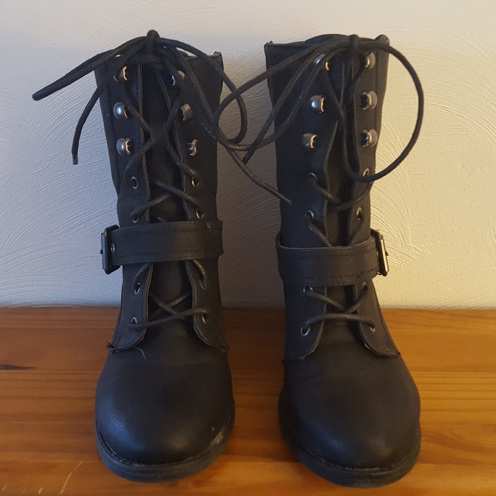 Just Fab Black Heeled Boots